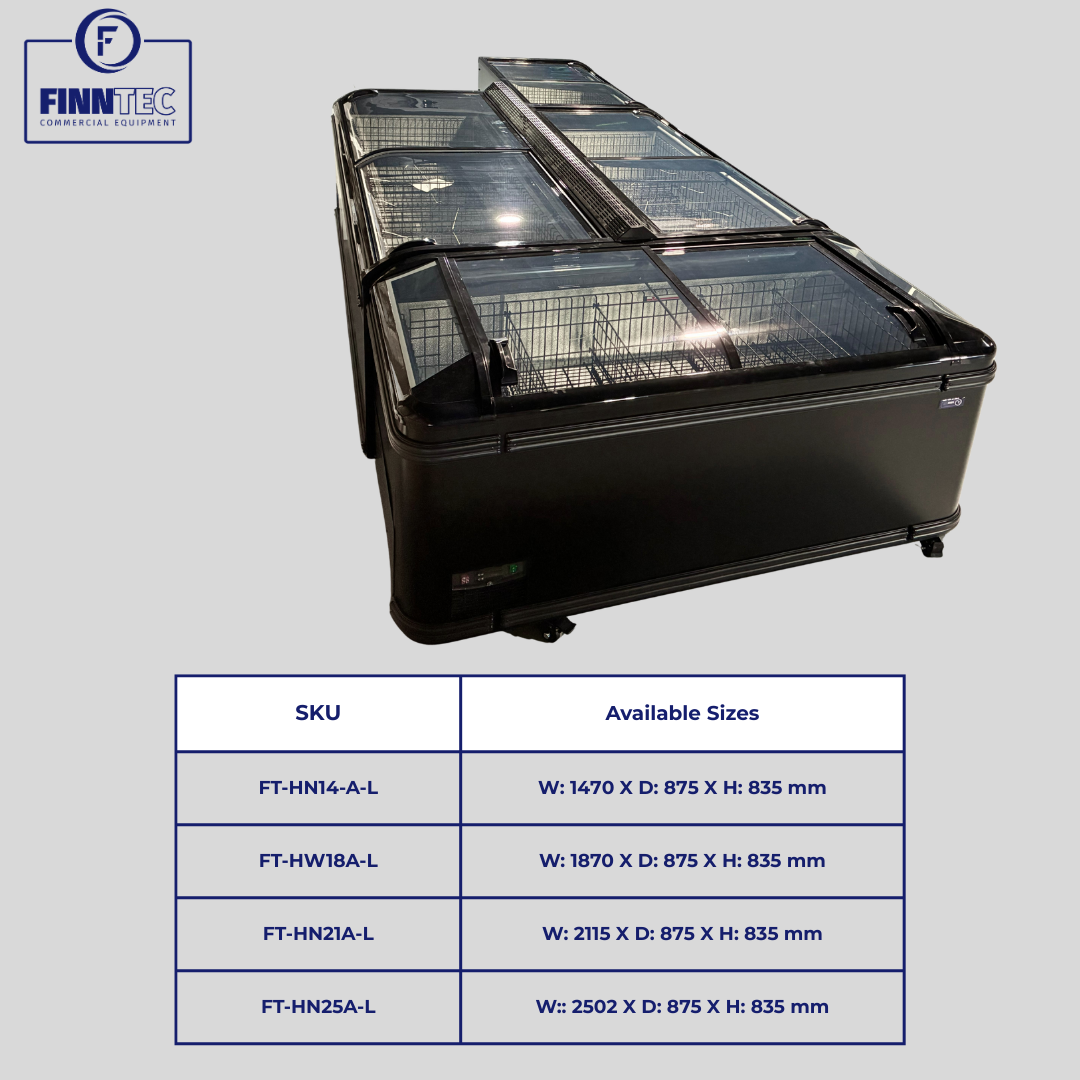 Heavy Duty Glass Lid Chest freezer Sliding Door 1.8m