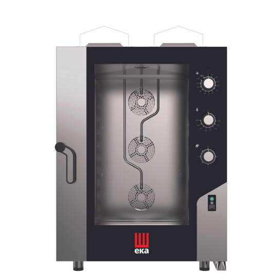 EKA - MKF 1064 G S - Gas combi oven 10 trays 600 x 400 mm with electromechanic panel All Stop Trading