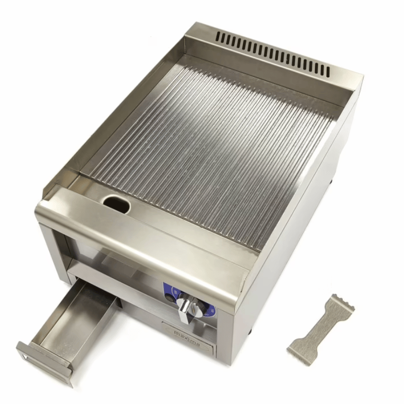 Maxima Commercial Grade Griddle - Grooved - Single Unit - 60cm Deep - Electric - 400V - SKU 09391620  All Stop Trading