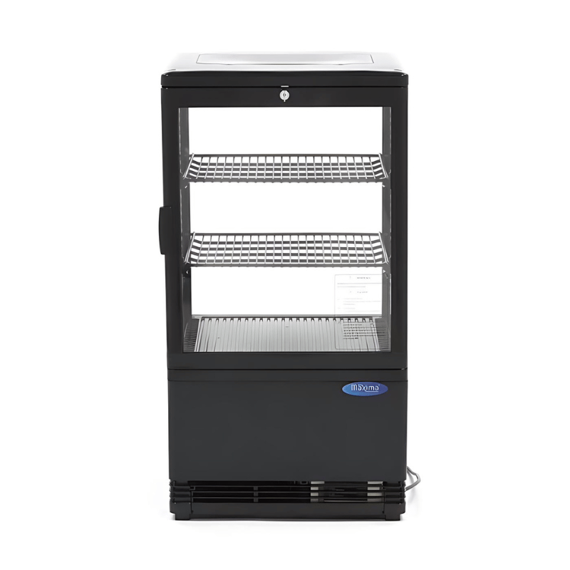 Maxima Display Fridge - 58L - 43cm - Black - SKU 09400801  All Stop Trading