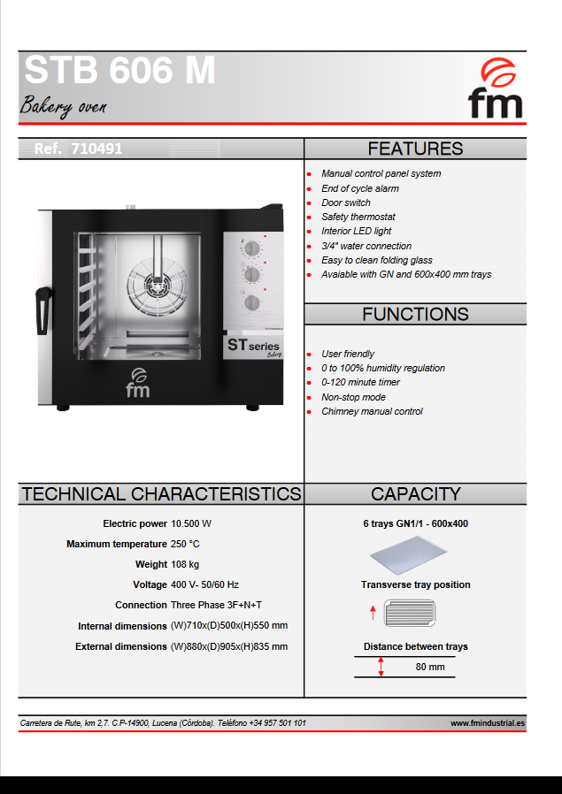 STB 606 M - FM INDUSTRIAL - combisteamer 6 trays