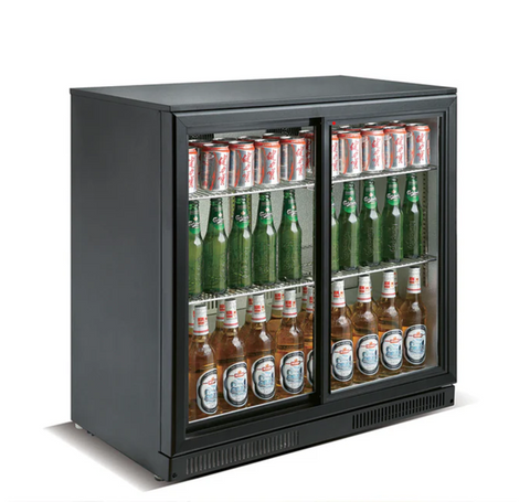 Backbar Cooler Black 2 Sliding Door