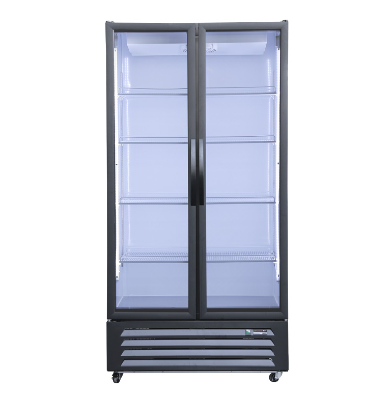 UNIFROST HVR21B 2 DOOR HINGED DISPLAY REFRIGERATOR 5 SHELVES PER DOOR GRAPHITE BLUE