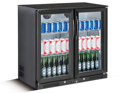 Backbar Cooler Black 2 Hinged Door
