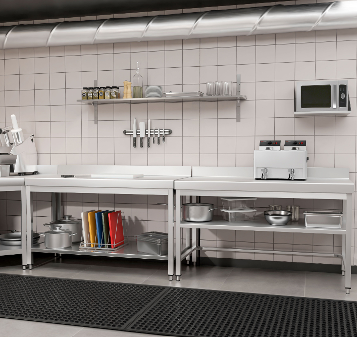 Stainless steel worktable, with upstand FT-ATS147A