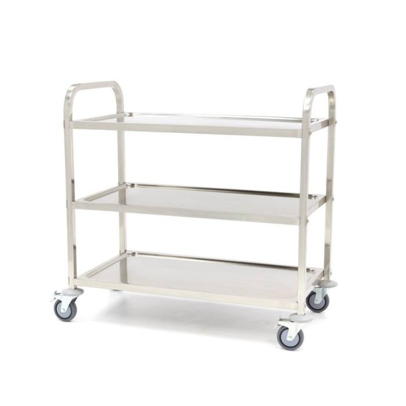 Stainless Steel Serving Trolley - 3 Shelves