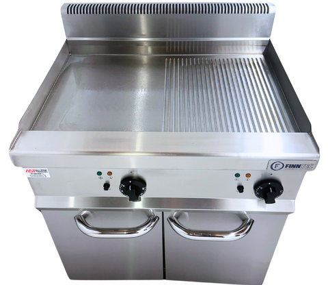 Finntec Electric Griddle 1/2 Flat & 1/2 Grooved with Cabinet