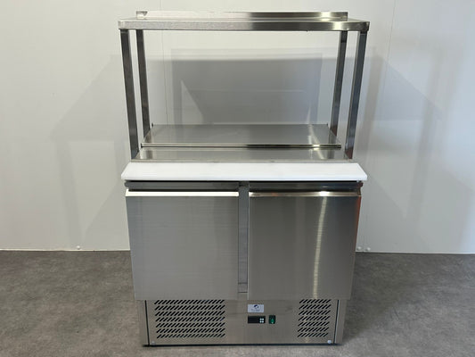 Finntec 2 Doors Saladette fridge + over-shelf OT900OS
