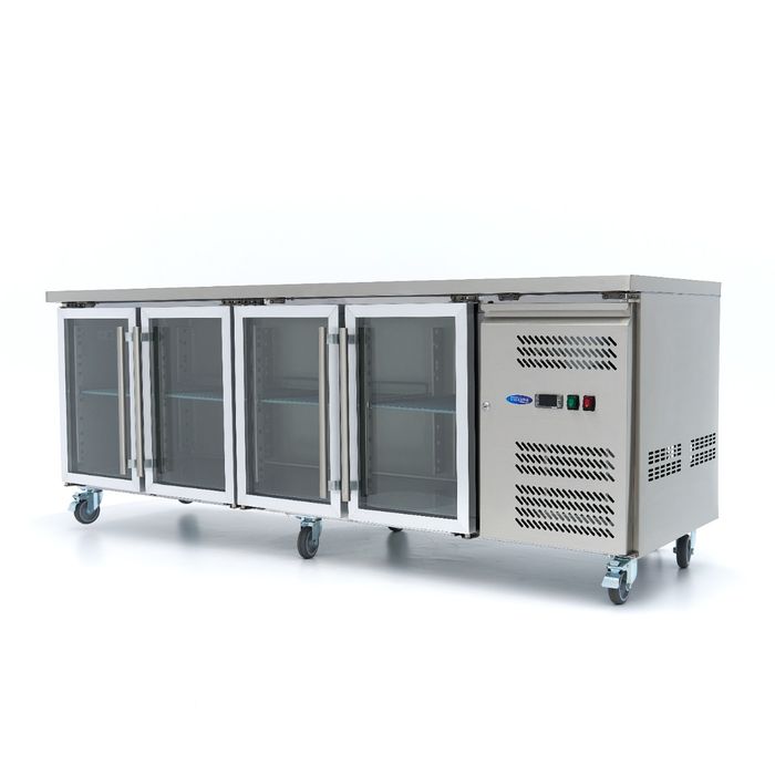 Counter Fridge - 223cm - 4 Glass Doors