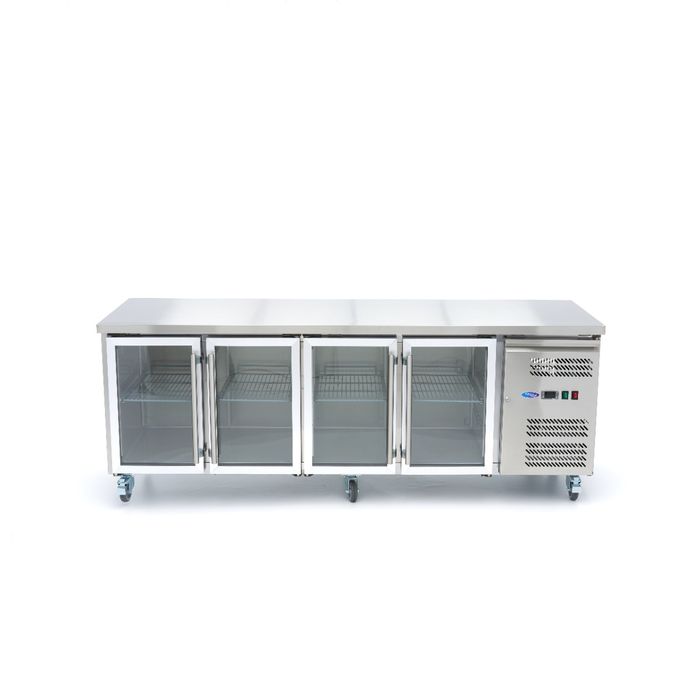 Counter Fridge - 223cm - 4 Glass Doors