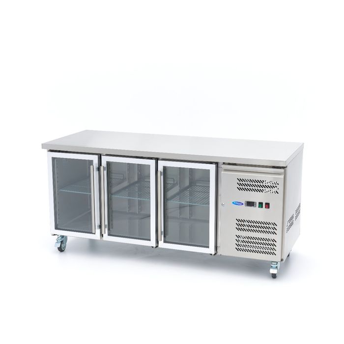Counter Fridge - 180cm - 3 Glass Doors