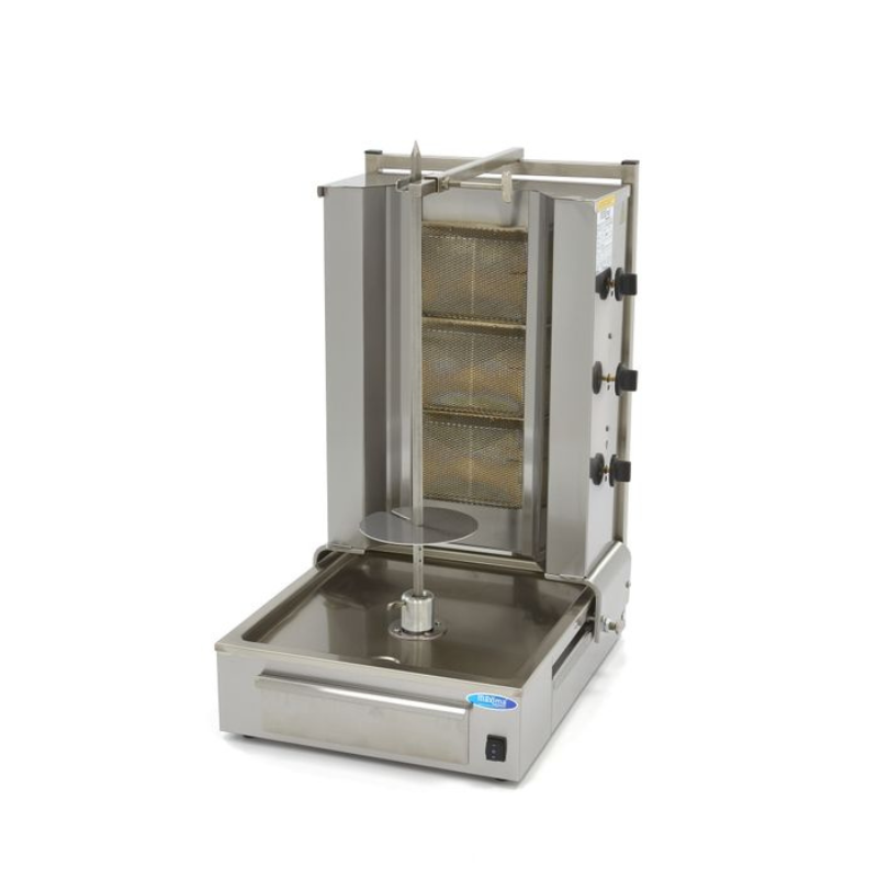 Kebab Grill - 3 Burners - 40kg Meat - Gas - SKU 9370210