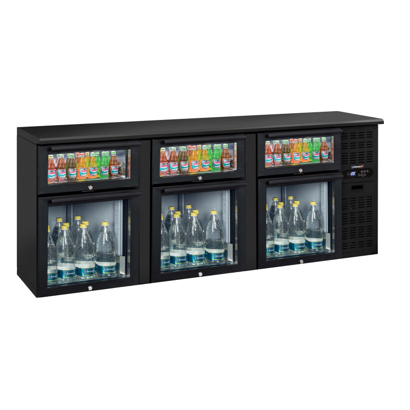 Back bar chiller 3 x 2 mixed glass drawers - CAB32TMV