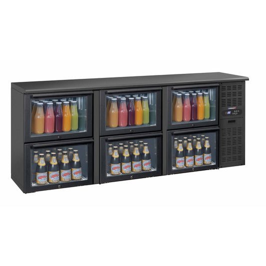 Back bar chiller 3 x 2 glass drawers - CAB32TV