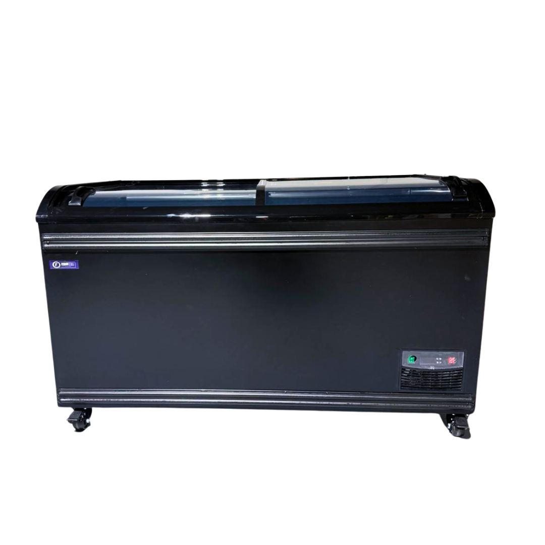 Heavy Duty Glass Lid Chest Freezer Sliding Door 1.4m