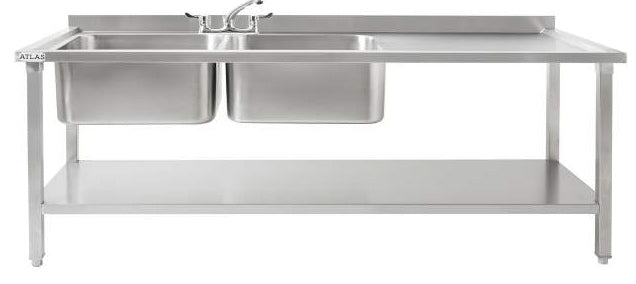 Katerbay - Atlas - DBRD1800 Large Double Sinks, Right Drainer All Stop Trading