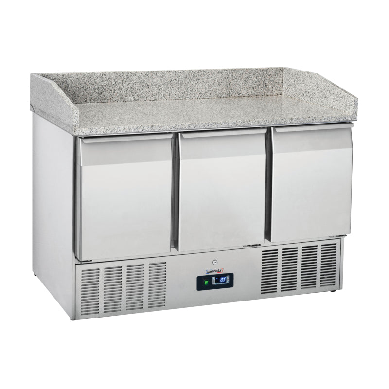 Refrigerated serving table with backsplash 2 doors GN 1/1 - CDRD3PG