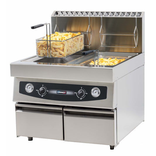 Gas deep fryer with drain tap 2 x 17 liters - CFGV172