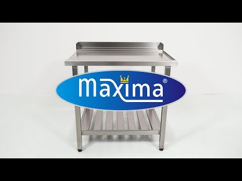 Dishwasher Table - 90 x 75cm - Right - with Backsplash and Storage Shelf