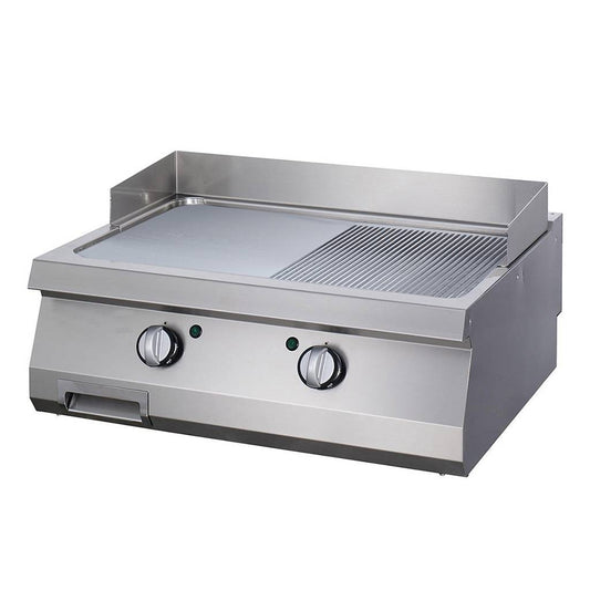 heavy-duty-griddle---half-grooved-chrome---double-unit---70cm-deep---electric