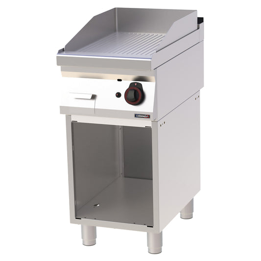 Gas griddle plate Grooved Chrome with open cabinet 40 - C7PASCRG40S