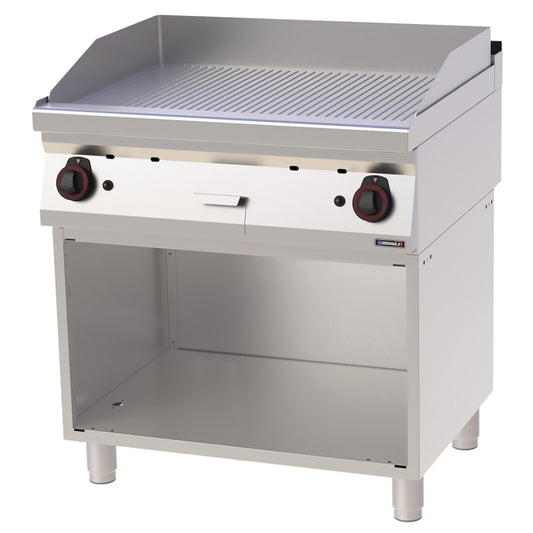 Gas griddle plate Smooth Cast iron with open cabinet 80 - C7PASFLG80S