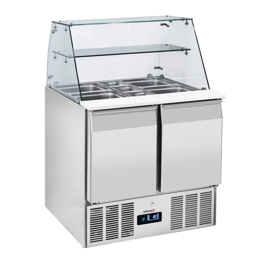 Saladette with glass display 2 doors GN 1/1 - CSAV2P