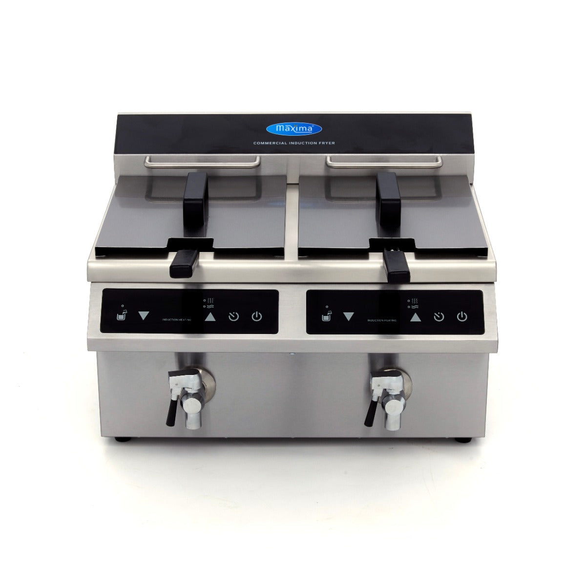 Deep Fryer - 2 x 8L - 2 Baskets - with Drain Tap - Induction