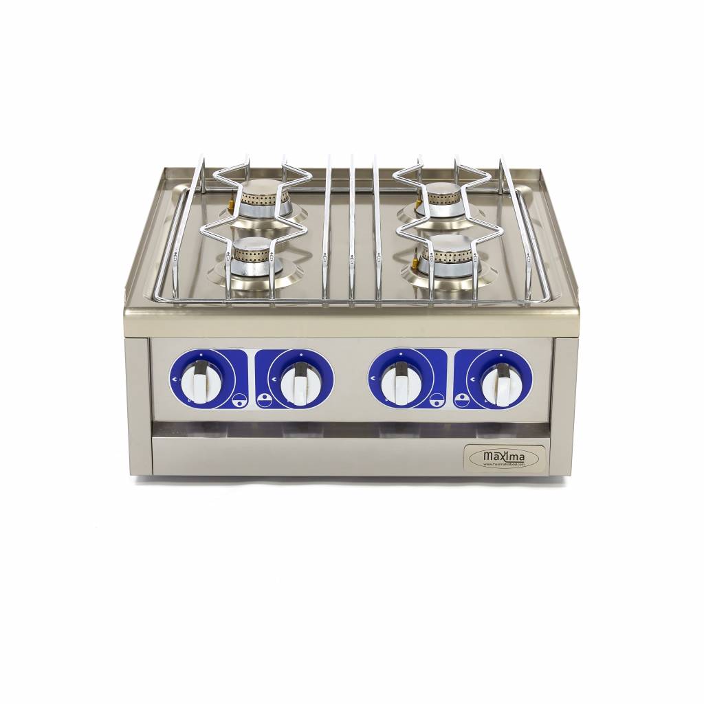 Commercial Grade Cooker - 4 Burners - Double Unit - 60cm Deep - Gas