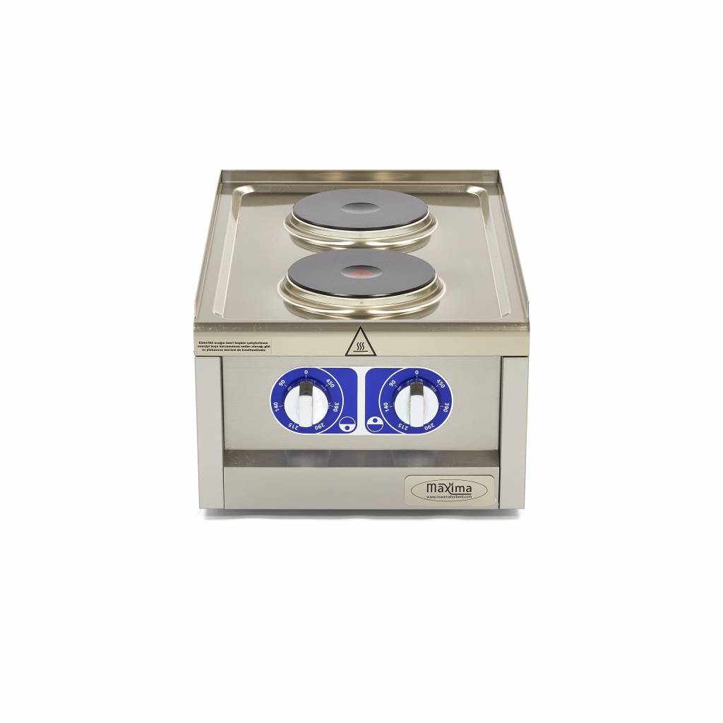 Commercial Grade Cooker - 2 Burners - Single Unit - 60cm Deep - Electric