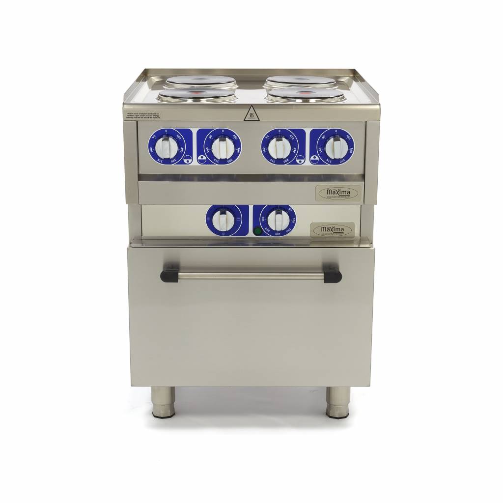Commercial Grade Stove - 4 Burners - Electric - Double Unit - 60cm Deep - with Oven