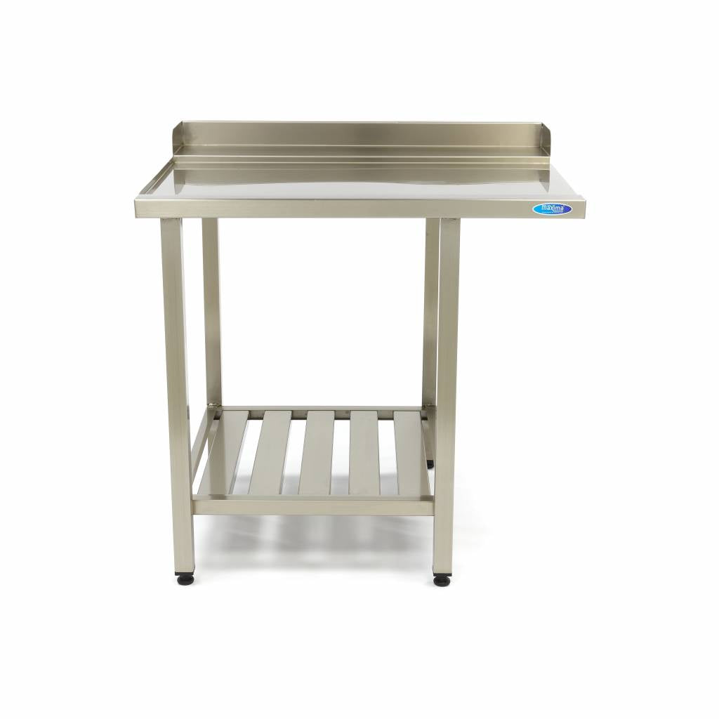 Dishwasher Table - 90 x 75cm - Left - with Backsplash and Storage Shelf