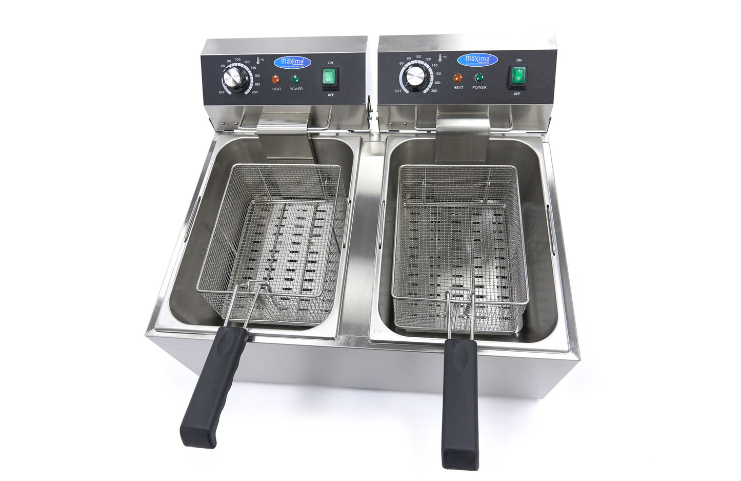 Deep Fryer - 2 x 11L - 2 Baskets - up to 2,8kg of Fries