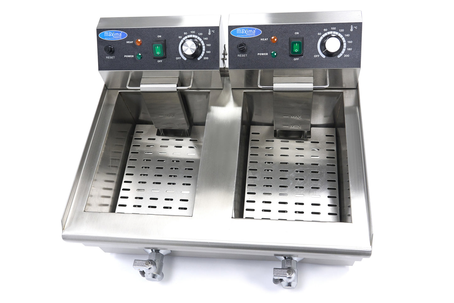 Deep Fryer - 2 x 10L - 2 Baskets - with Drain Tap