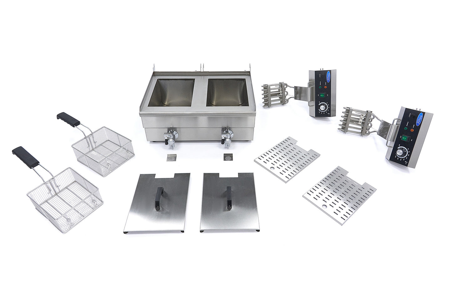 Deep Fryer - 2 x 10L - 2 Baskets - with Drain Tap