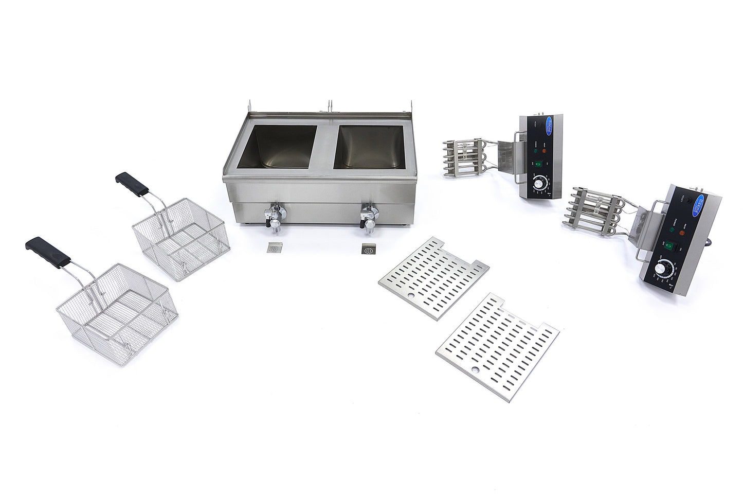 Deep Fryer - 2 x 13L - 2 Baskets - with Drain Tap