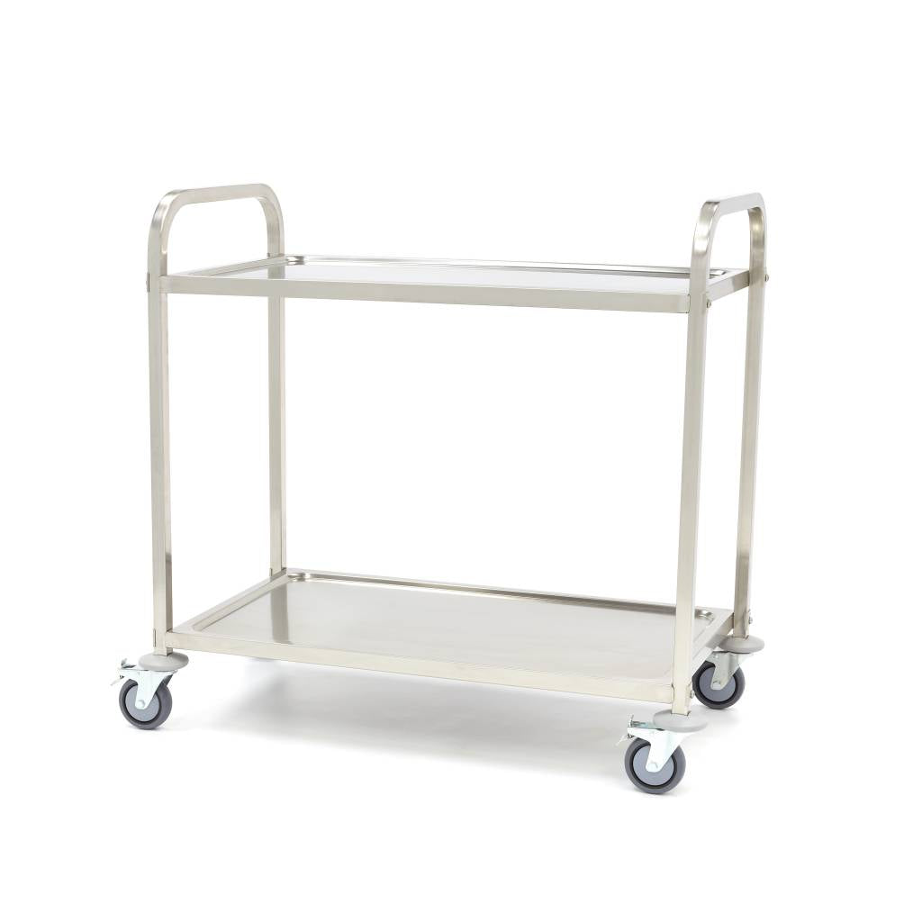 Stainless Steel Serving Trolley - 2 Shelves