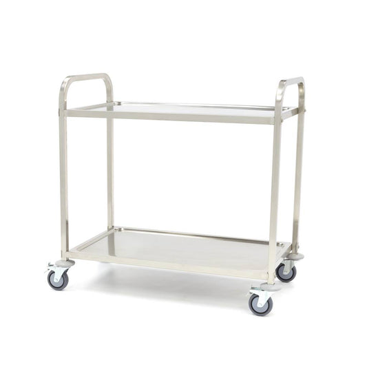Stainless Steel Serving Trolley - 2 Shelves