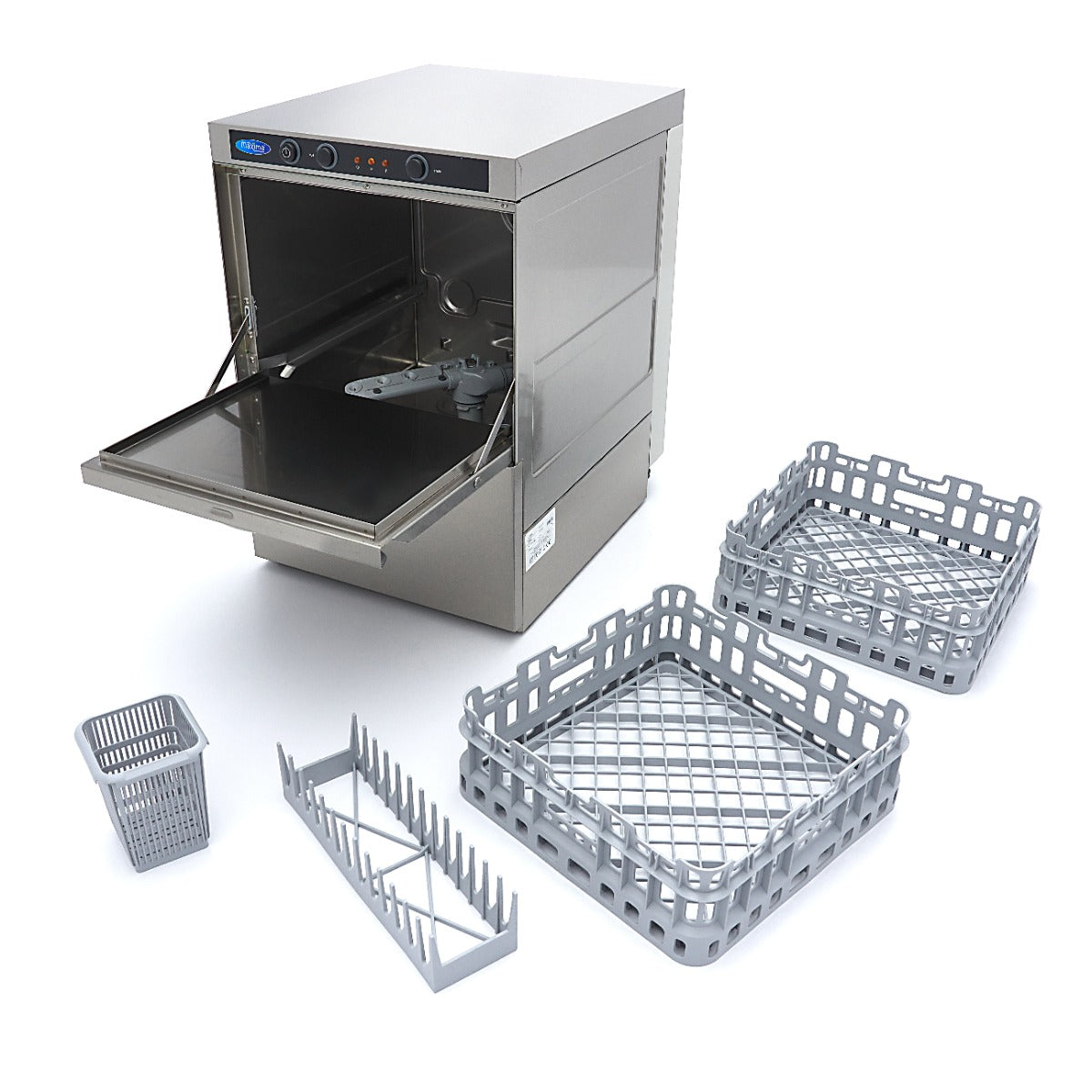 Glass Washer - 35 x 35cm - with Rinse Aid Pump