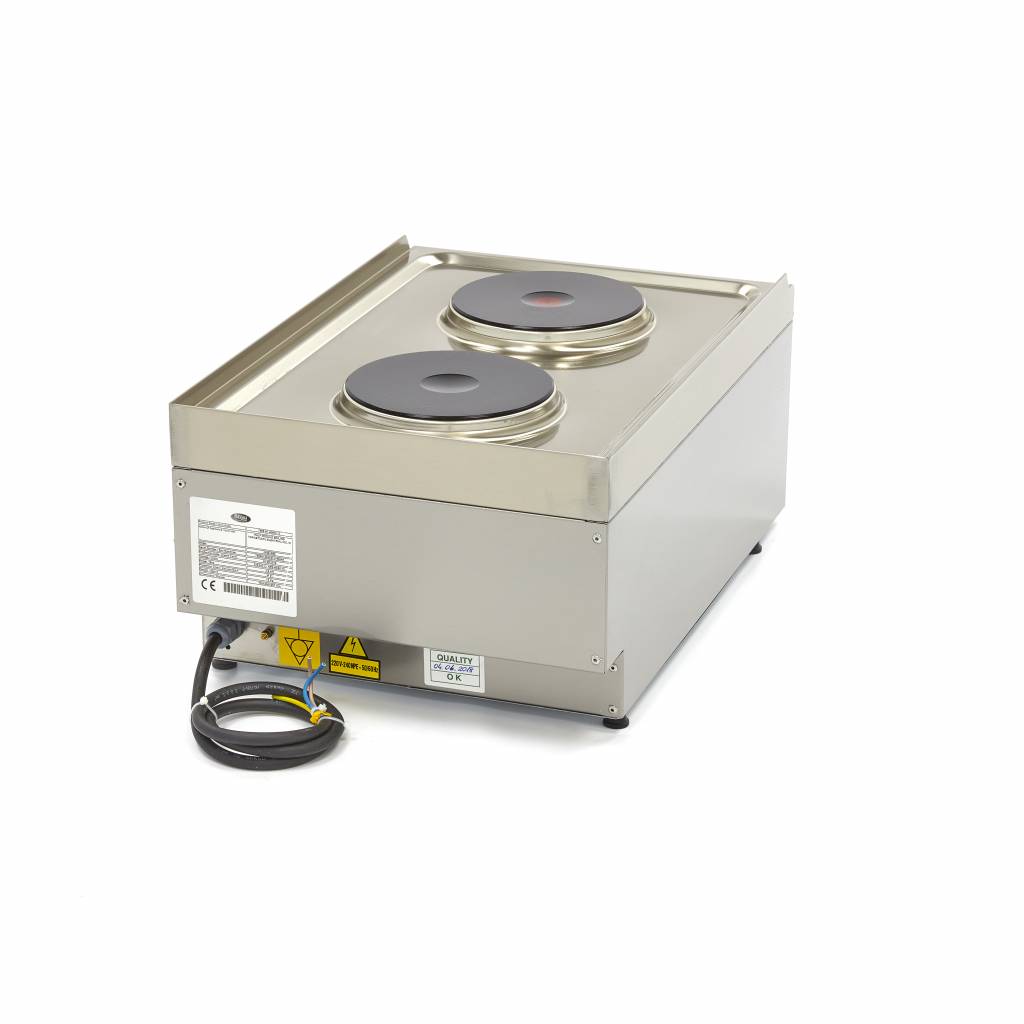 Commercial Grade Cooker - 2 Burners - Single Unit - 60cm Deep - Electric