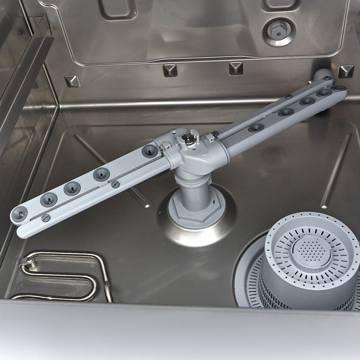 Undercounter Dishwasher - 50 x 50cm - with Drain, Rinse Aid and Soap Pumps - 400V