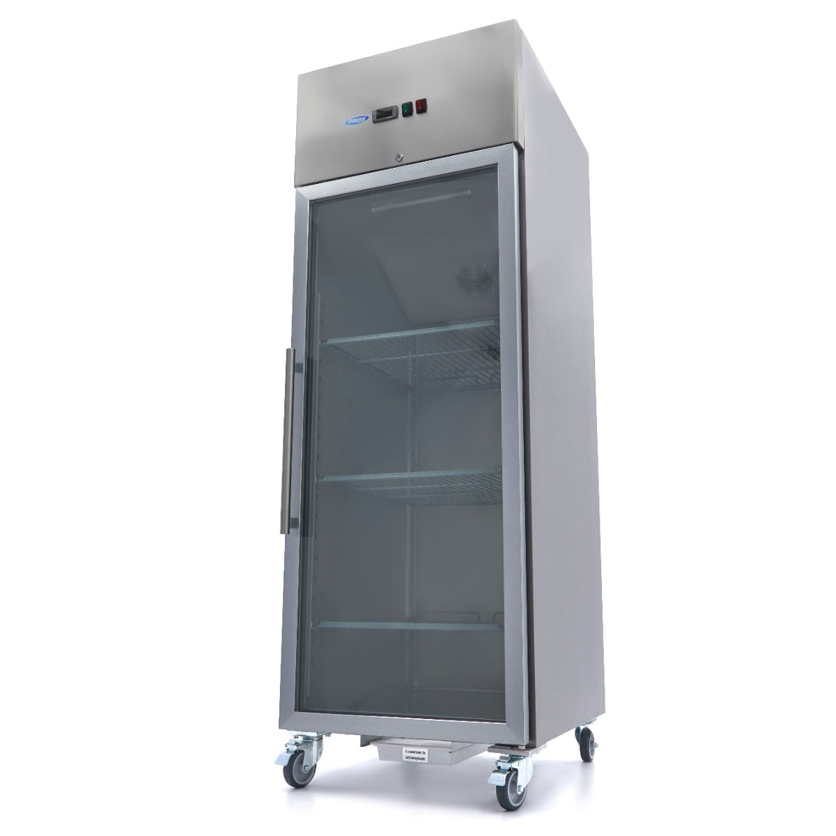 Fridge - 700L - 3 Adjustable Shelves (2/1GN) - Stainless Steel - with Glass Door