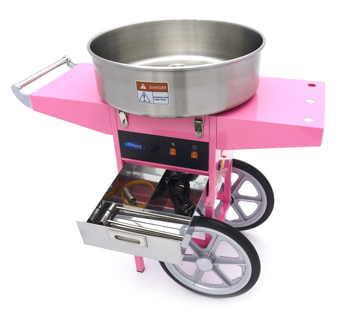 Candy Floss Machine Ø 52cm Pink with Cart
