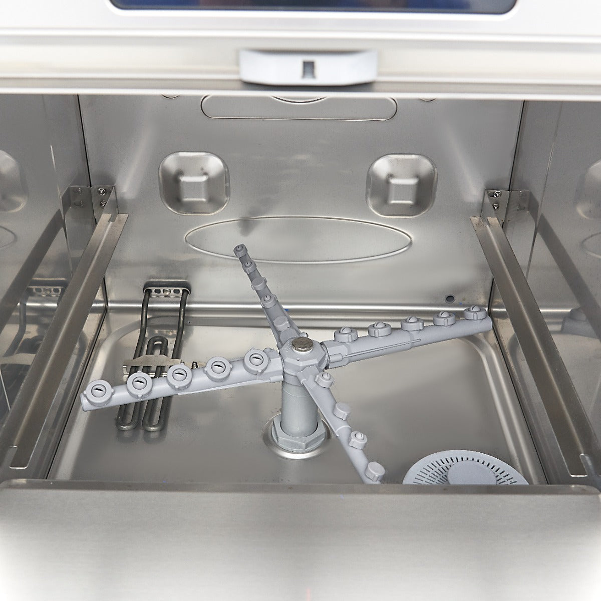 Undercounter Dishwasher - 50 x 50cm - with Drain, Rinse Aid and Soap Pump - Digital Display - 400V