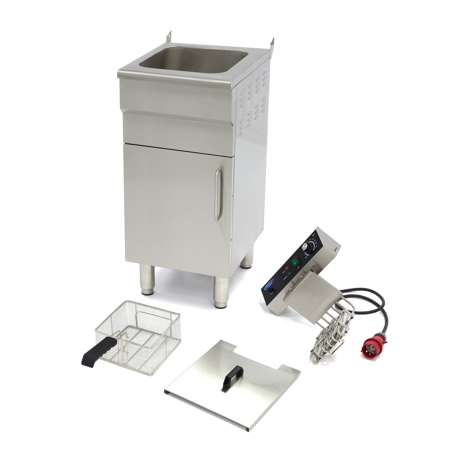 Deep Fryer - 16L - 1 Basket - with Drain Tap and Stand - 400V