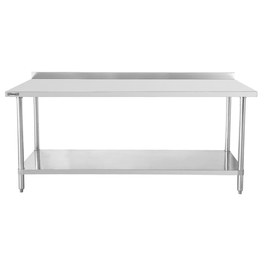 Workbench stainless steel 700 with backsplash and shelf 1200 mm - C7TTDE120
