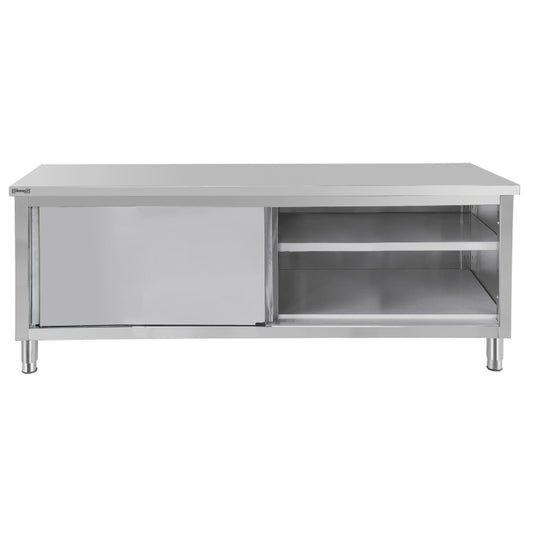 Workbench stainless steel 700 with sliding doors 1400 mm - C7TTPC140
