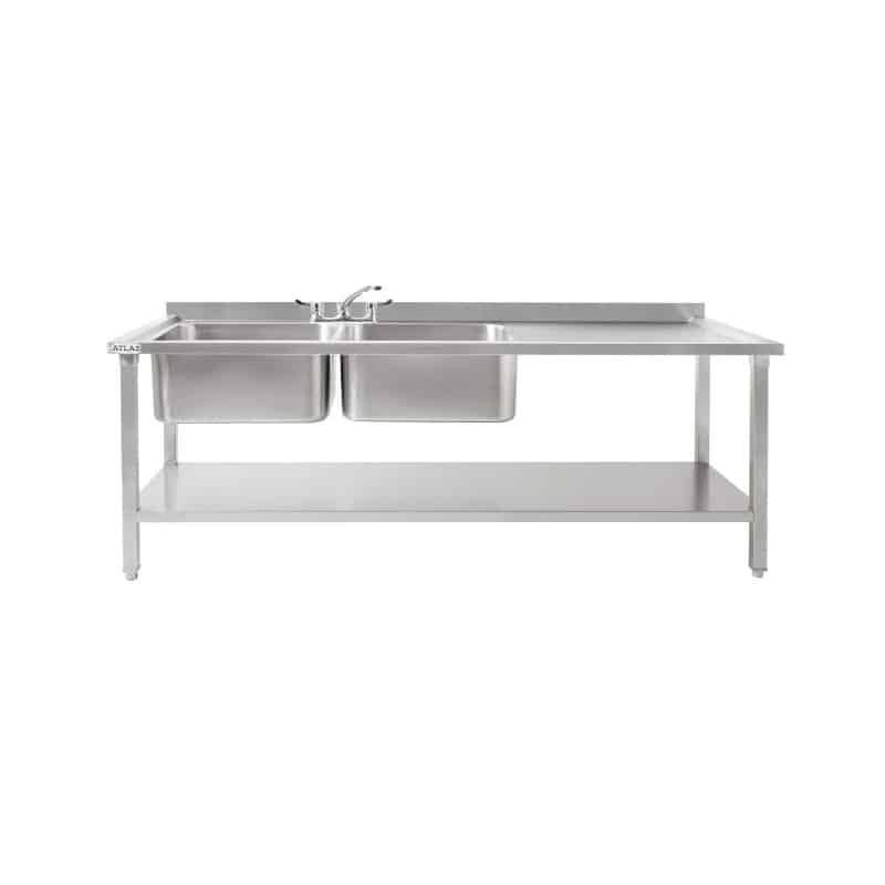 DBLD1800 Large Double Sinks, Left Drainer
